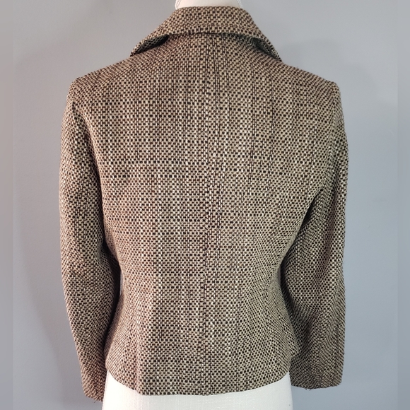 Talbots Vintage Tweed Brown/Tan Blazer - Picture 4 of 10